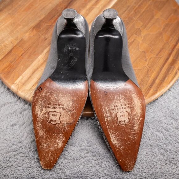 Stuart Weitzman Pewter Jeweled Evening Heel 9.5 B - Picture 8 of 11